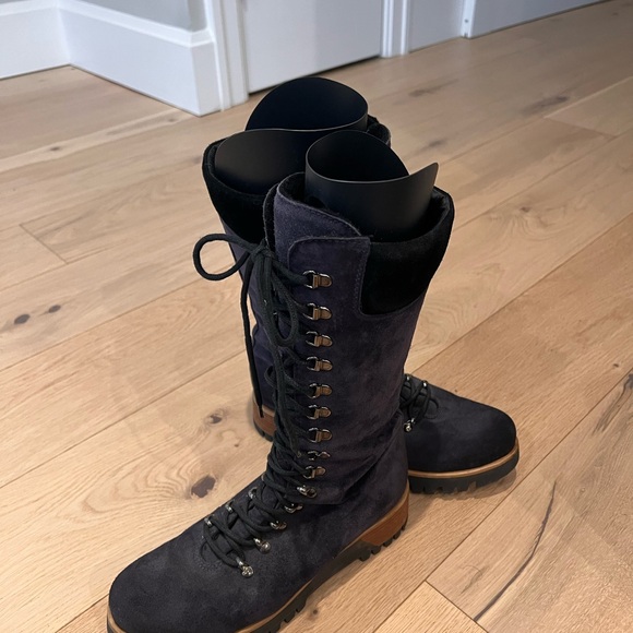 Stylish Navy Lace-Up Boots for Women - Picture 5 of 9